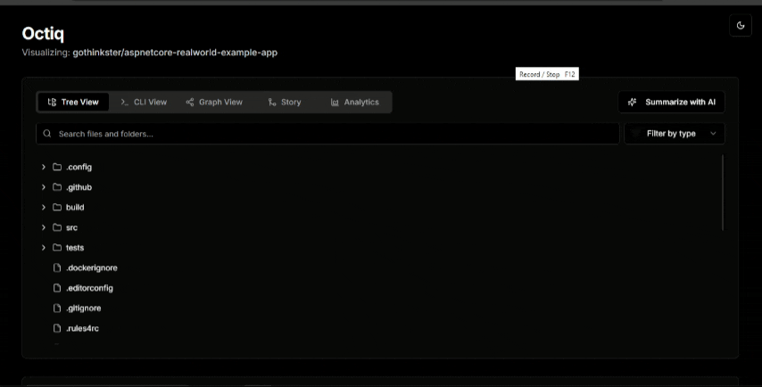 Animation of an analytics dashboard